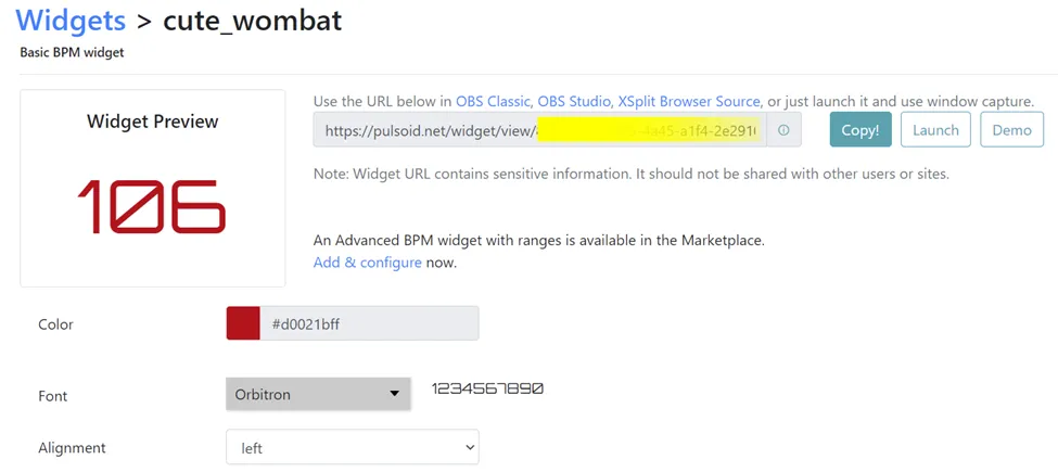 Don’t share your Pulsoid widget URL with untrusted sources Don’t share your Pulsoid widget URL with untrusted sources